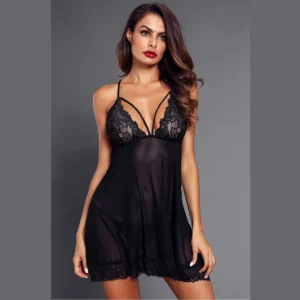 Sexy Cross Back Strings Babydoll Nightwear Set