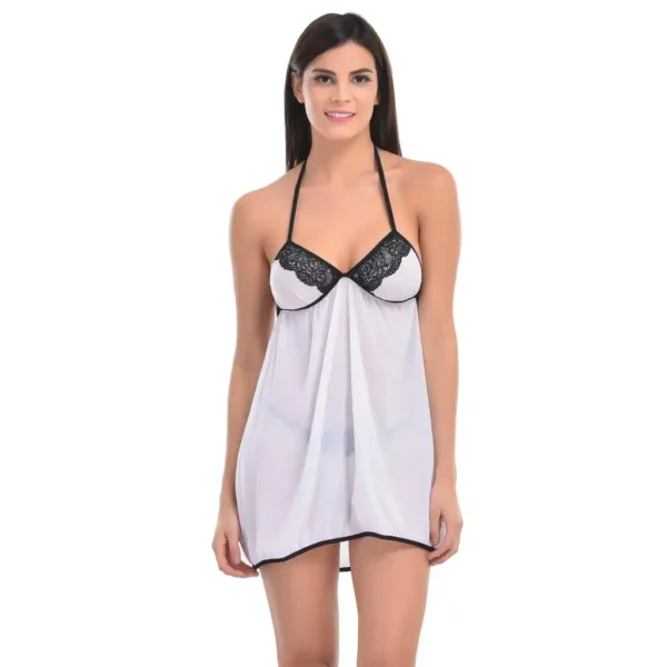 Women's Sexy Backless See-Through Babydoll Dress