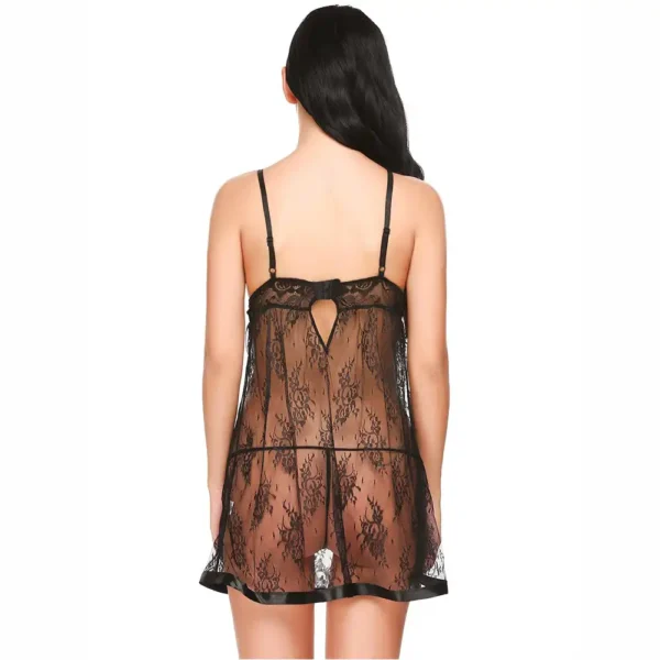 Women's Sexy Lace Bridal Babydoll Nighty Set - Image 3
