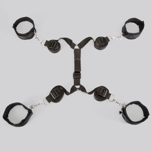 Full Bed Restraint Set with Wrist & Ankle Cuffs - Image 4