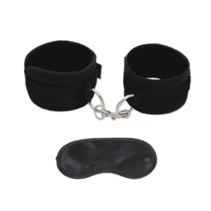 BDSM Metal Lock Handcuffs with Blindfold for Roleplay