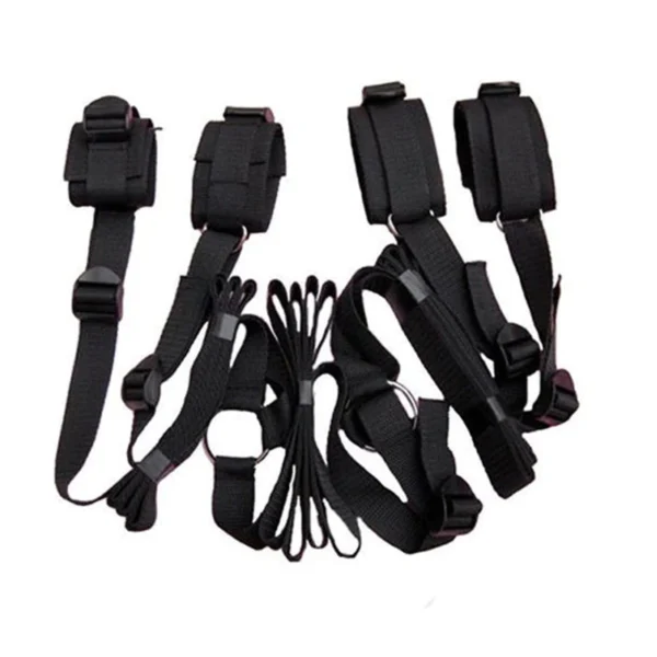 BDSM Bed Restraint Kit Adjustable Nylon Belt - Image 4