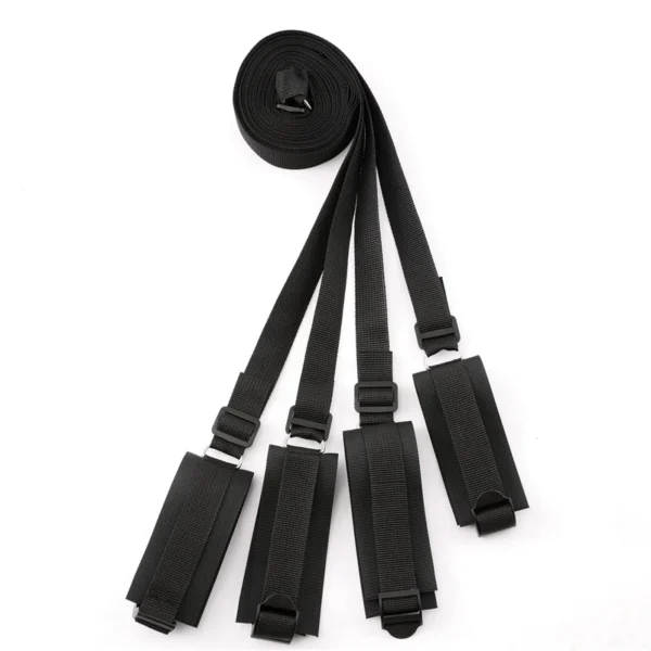 BDSM Bed Restraint Kit Adjustable Nylon Belt - Image 3