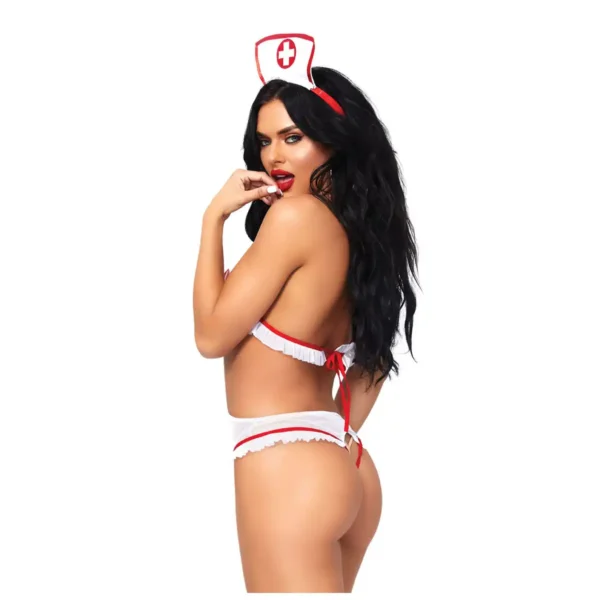 Sexy night shift hot nurse open crotch costume - Image 2