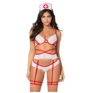 Women's Sexy Lace Garter Crazy Nurse Lingerie