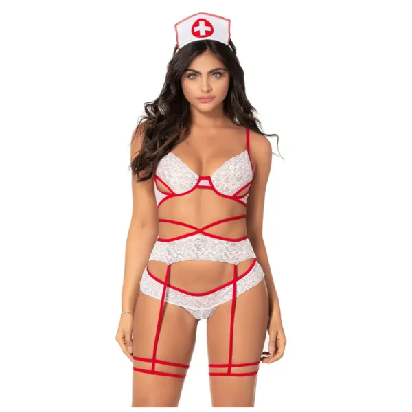 Women's Sexy Lace Garter Crazy Nurse Lingerie