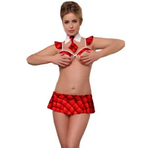 Sexy Open Cups School Girl Lingerie Costume