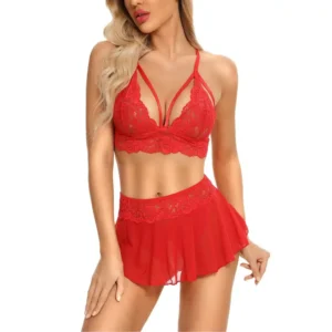 Women's Sexy Lace Skirt Design Lingerie Set