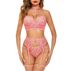 Lace Underwired Bralette & Garter Lingerie set