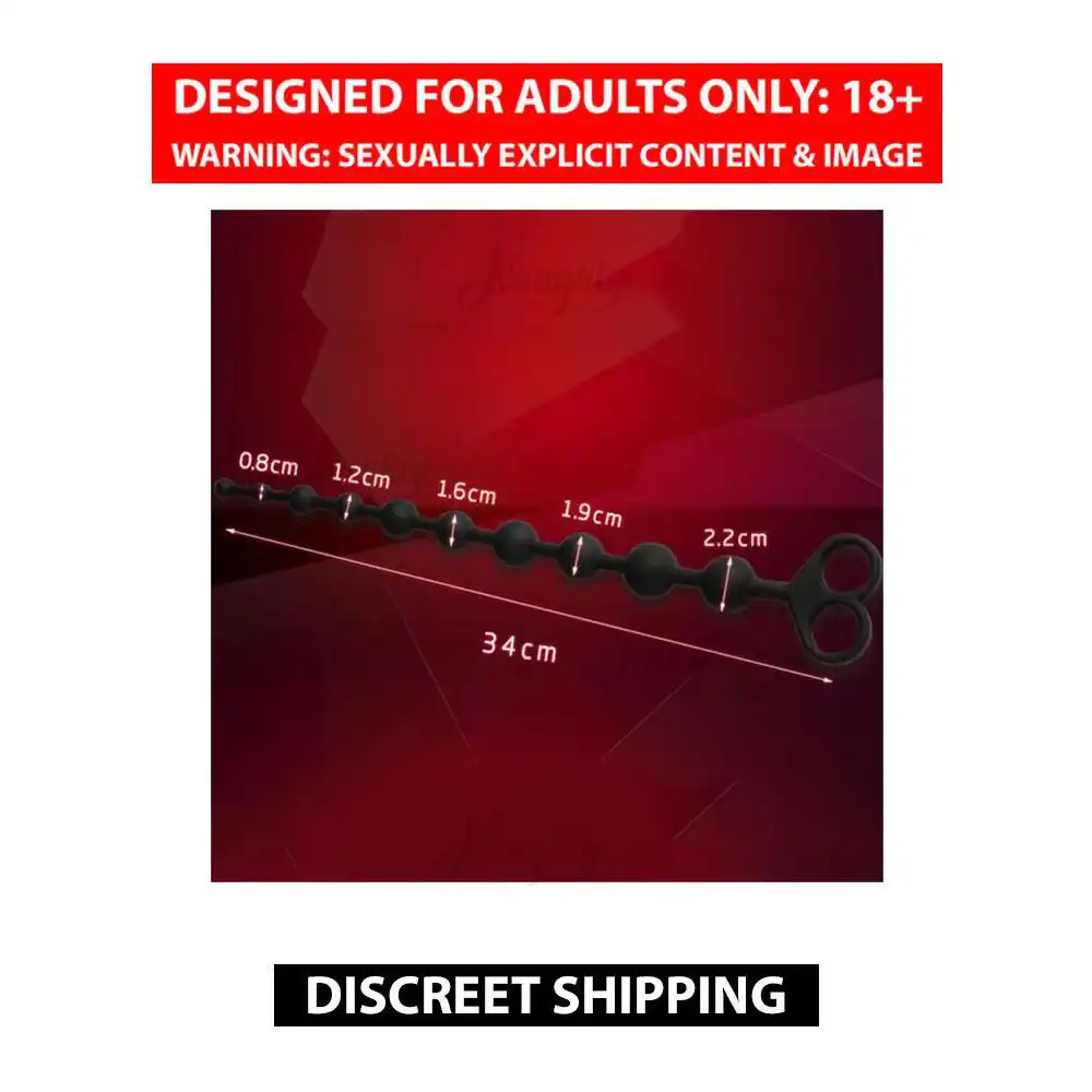 Anal Ball Butt Plug Large Size Black Anal Beads Silicone Anal Sex Toys - Image 2