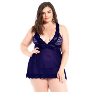 Women's Crisscross Back Coquette Chemise Babydoll Dress