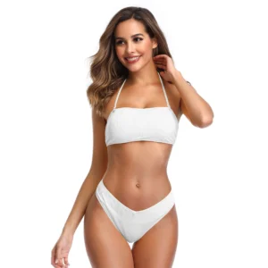 Women's Sexy Barely Awake Solid Bikini