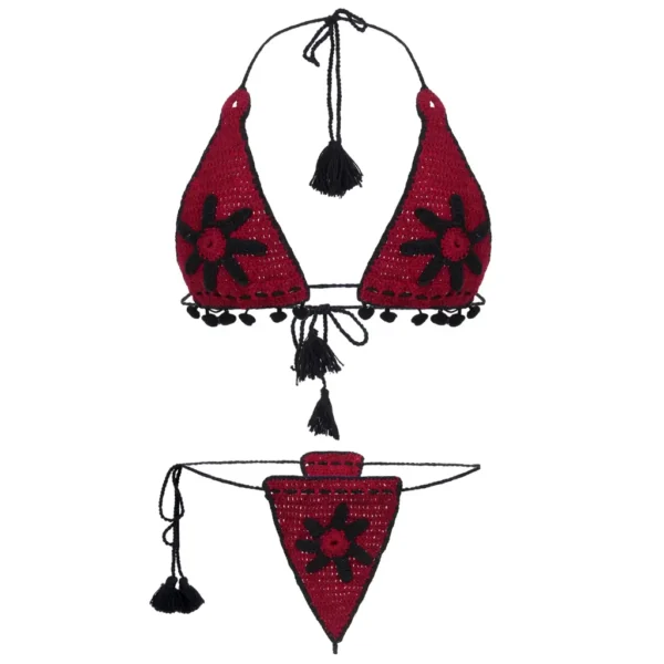 Women's Sexy Crochet Bikini Lingerie Set - Image 3