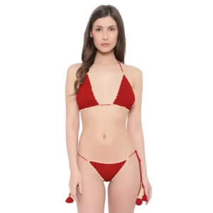 Women's Sexy Cotton Bikini Crochet Lingerie Set