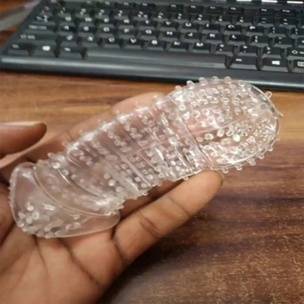 Silicone Rubber REUSABLE CRYSTAL Sleeve CONDOM - Image 3