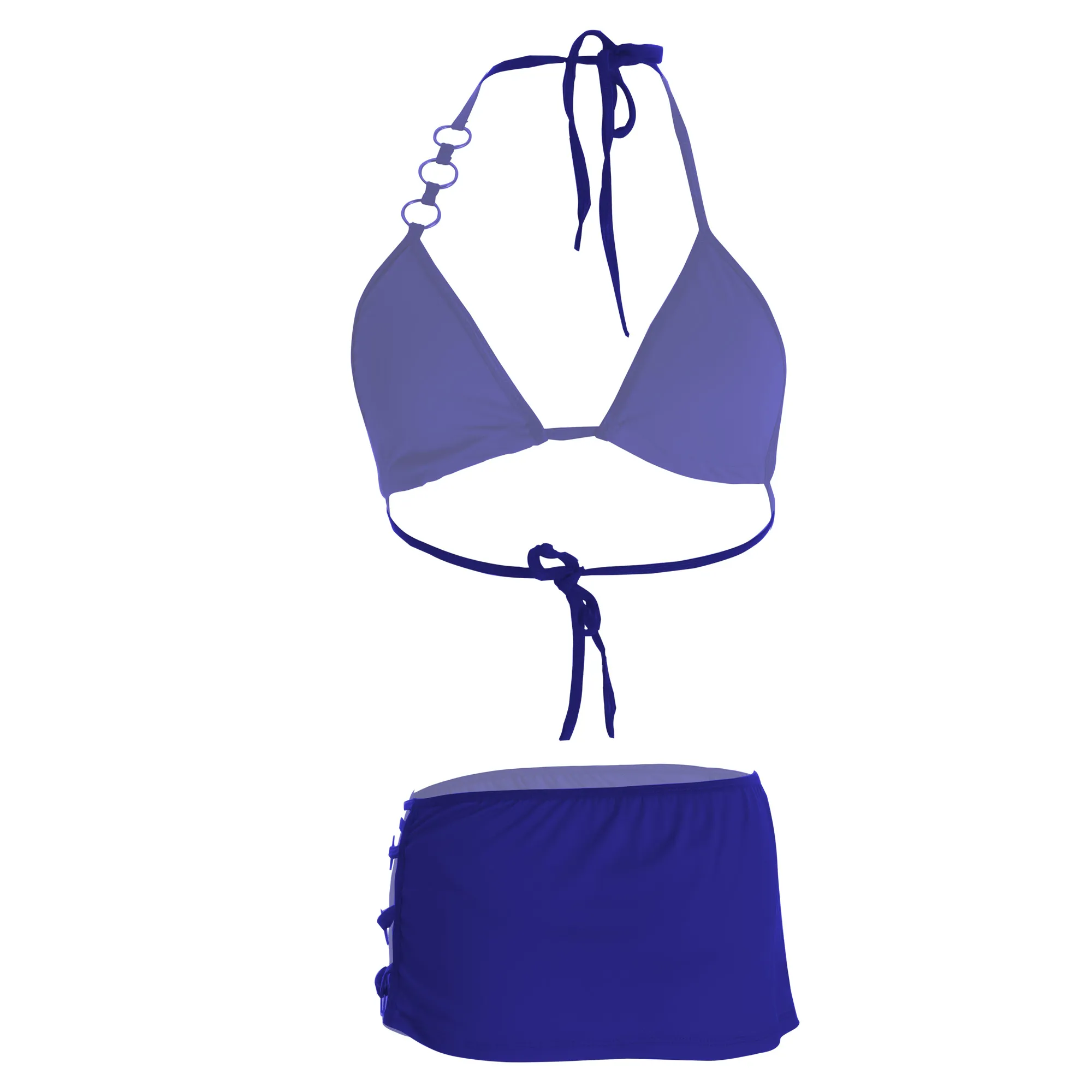 Women's Navy Bra and Short Skirt Lingerie Set - Image 2