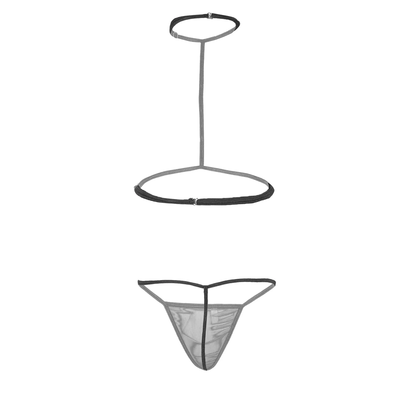 Women Open T shaped Black Bra and Panty Set - Image 2