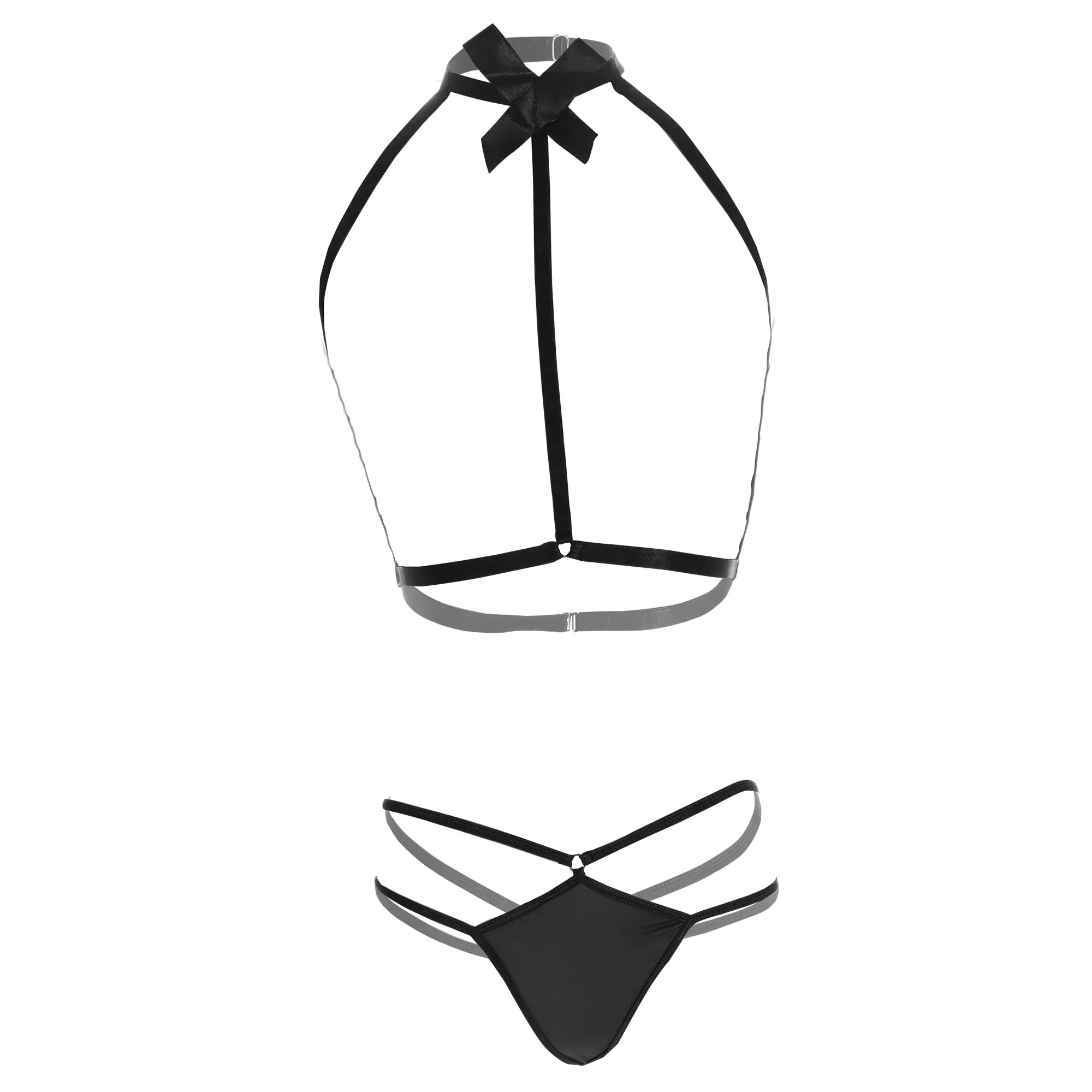 Women's Stripped Lingerie Bra and Panty Set