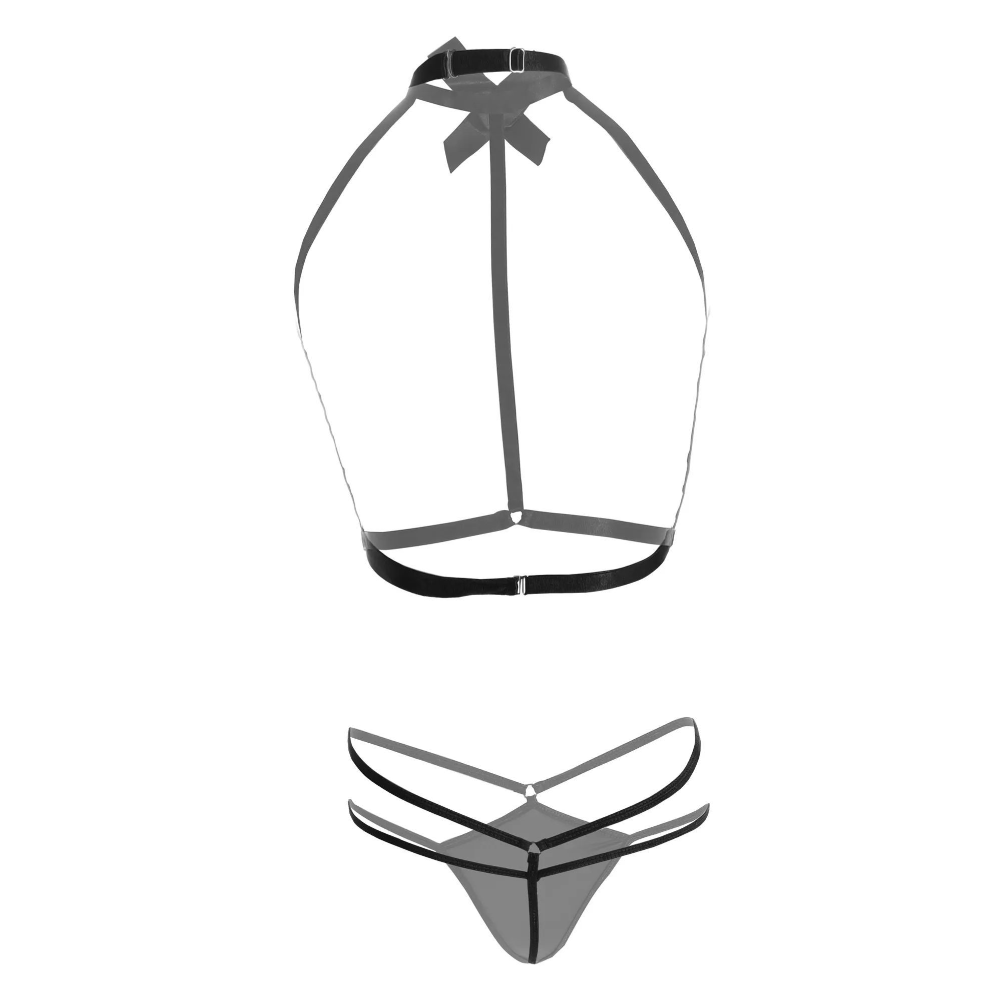 Women's Stripped Lingerie Bra and Panty Set - Image 2