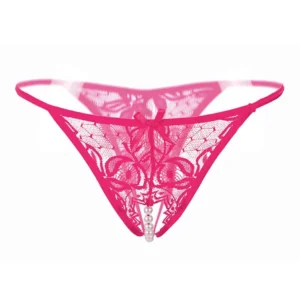 Women's Sexy Open Crotch Pearl Thong Panty