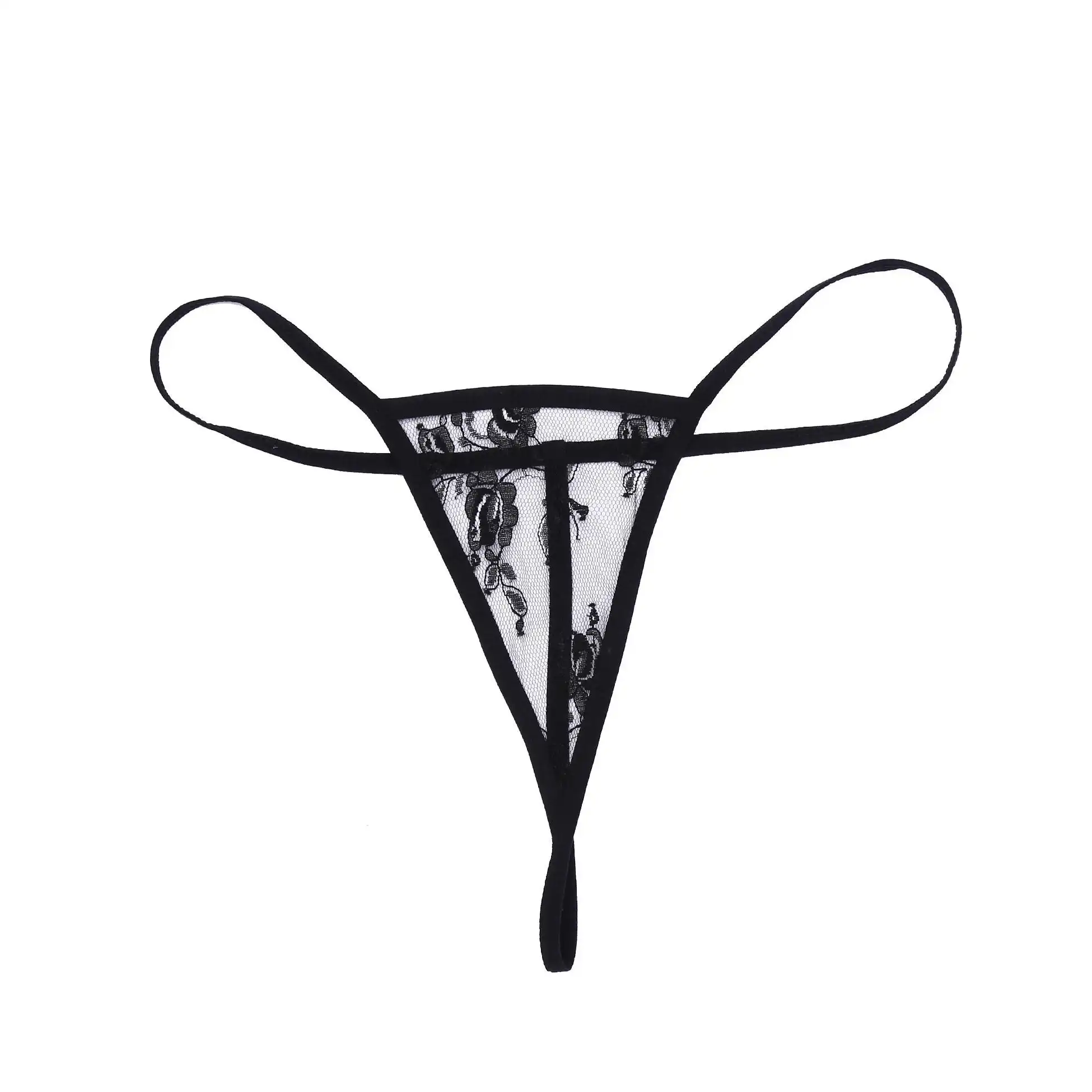 Women's Front Metal Ring Design Short Black Color Nightwear - Image 3