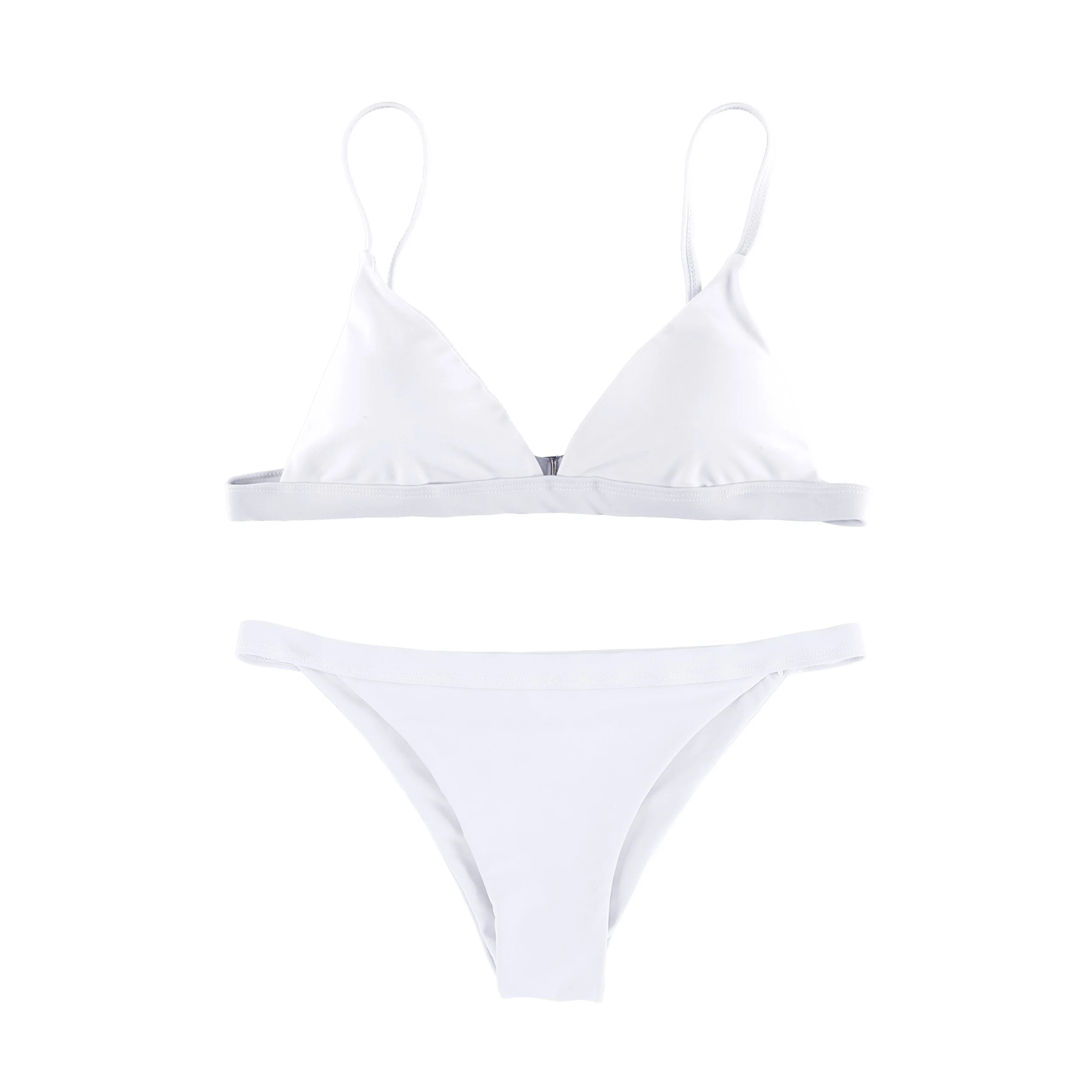 Women's Solid White Color Regular Bikini