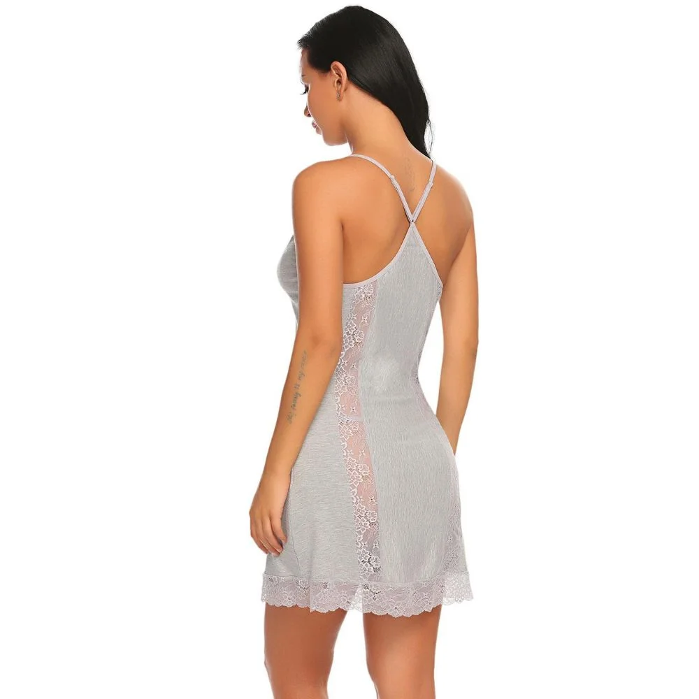 Women's Side Sheer Mesh Babydoll Nightwear - Image 3