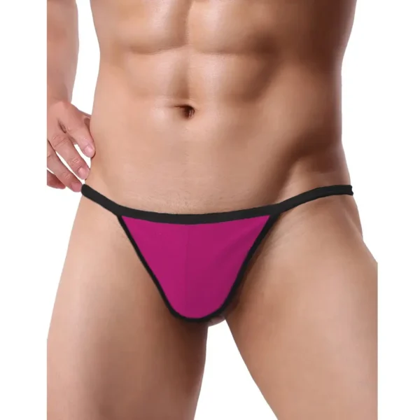 Men's Solid Design Thong Underwear - Image 3