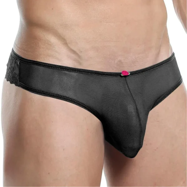 Men's Underwear Seductive Lace Solid Bikini - Image 3