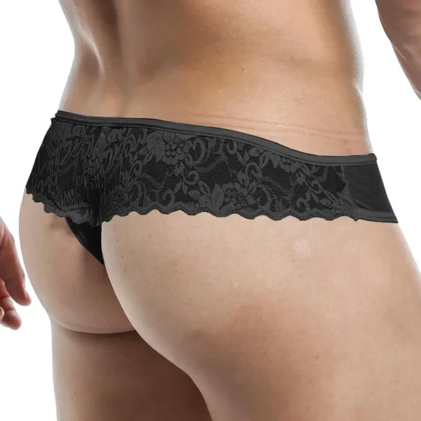 Men's Underwear Seductive Lace Solid Bikini - Image 4