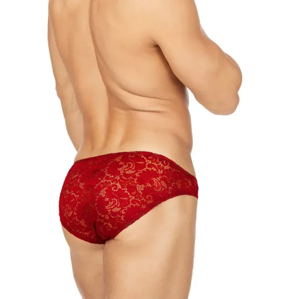 Men's Lace Floral Embroidered Brief Underwear - Image 2