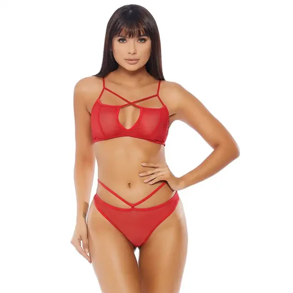 Sexy See Through Solid Bra and Panty for women - Image 3