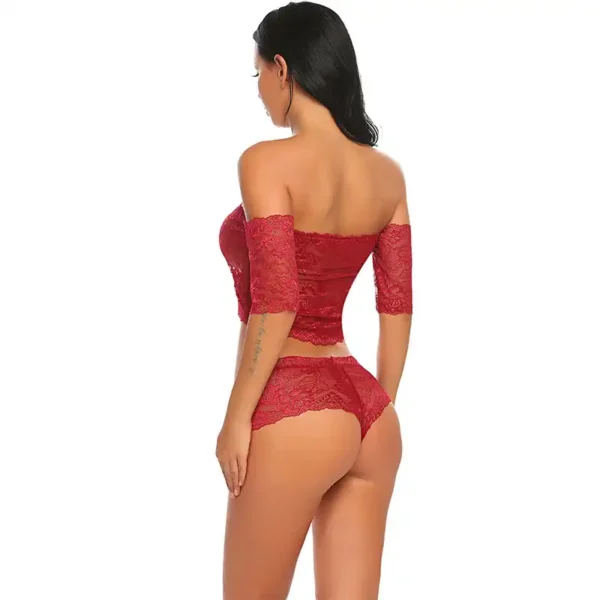 Women's Sexy Off Shoulder Bralette Lingerie Set - Image 3