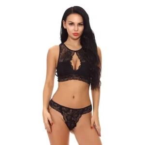 Sexy Keyhole Bralette and Thong Lingerie Set
