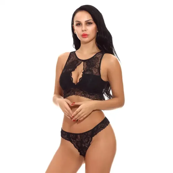 Sexy Keyhole Bralette and Thong Lingerie Set - Image 2