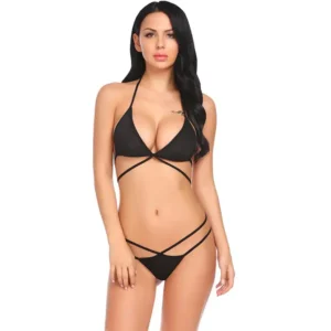 Women Sexy Bikini stripped Bra and Panty Set