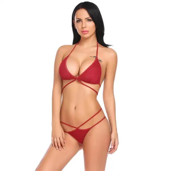 Hot and Cross Strings Seductive Lingerie Set - Image 2