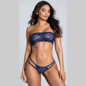 Women Sexy Lace Two Piece Tube Bra and Panty Set