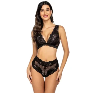 Women Lace Bralette and Hipster Lingerie Set