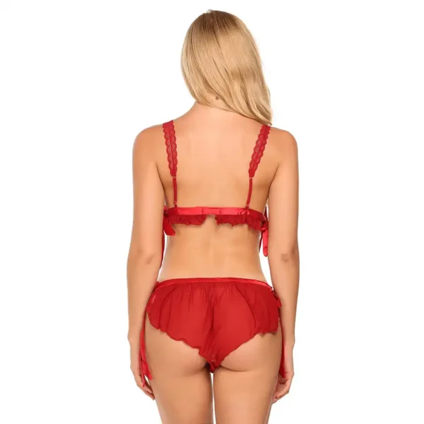 Women's Sexy Floral Self tie Bra and Panty Set - Image 3