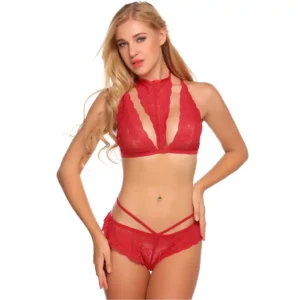 Sexy Halter Neck Tri Way Lingerie Set