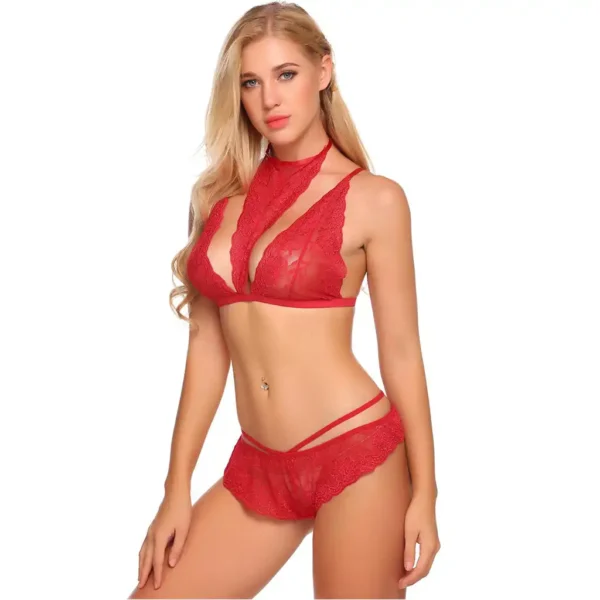 Sexy Halter Neck Tri Way Lingerie Set - Image 4