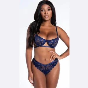 Under Wired Cut Lingerie Bra & G String Set