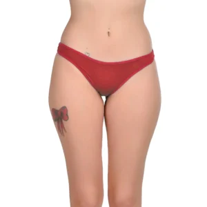 Women's Solid Self Design Thong Panty