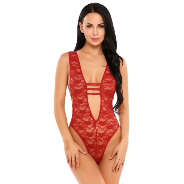 Sexy Women's Lace One Piece Teddy Nightwear - Image 3