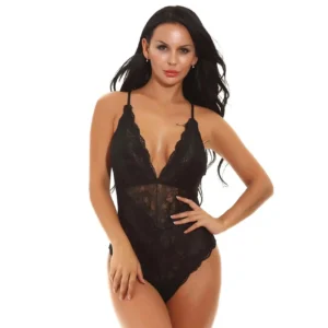 Women's Deep neck Lace Teddy Nightwear