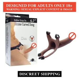Hollow Strap-On Silicone Curved Dong